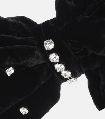 Embellished velvet bow barrette | Miu Miu