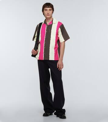 Striped cotton-blend polo shirt | Prada