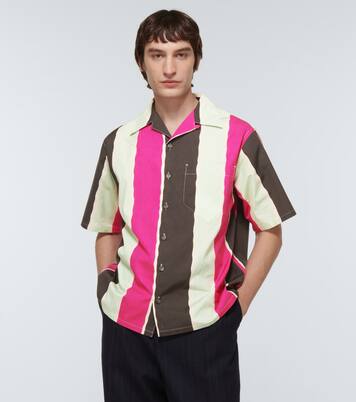 Striped cotton-blend polo shirt | Prada
