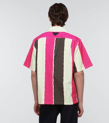 Striped cotton-blend polo shirt | Prada