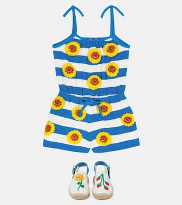 Crochet-embellished cotton jumpsuit | Stella McCartney Kids