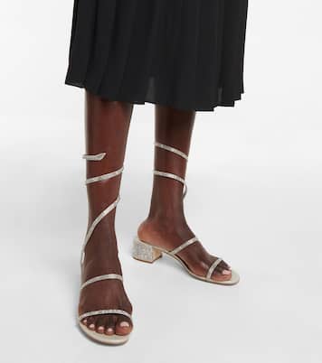 Sandalen Cleo 45 aus Satin mit Kristallen | Rene Caovilla