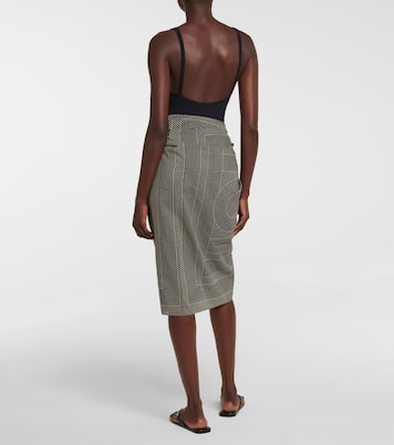 Pareo de algodón y seda con monograma | Toteme