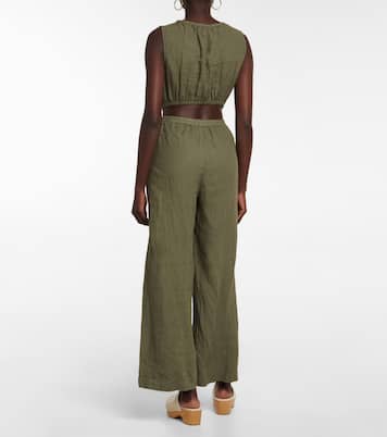 Vivi cutout linen jumpsuit | Velvet