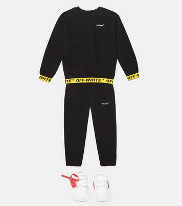 Logo cotton jersey sweatshirt | Off-White Kids