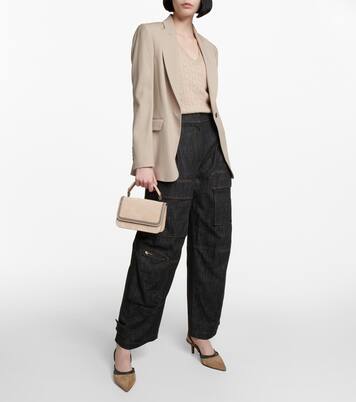 Pantaloni cargo di jeans a vita alta | Brunello Cucinelli