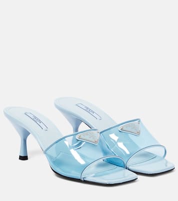 Leather-trimmed PVC mules | Prada