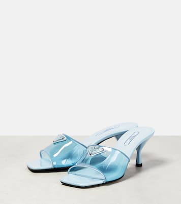 Leather-trimmed PVC mules | Prada