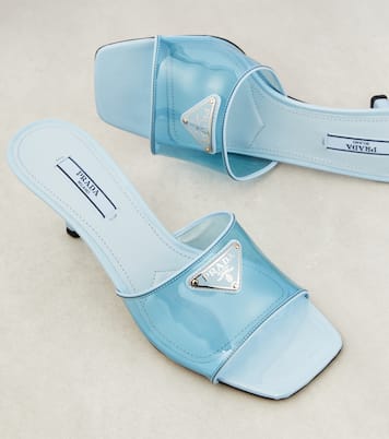 Leather-trimmed PVC mules | Prada