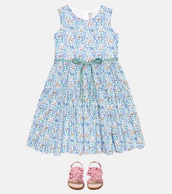 Flower-embellished leather sandals | Il Gufo