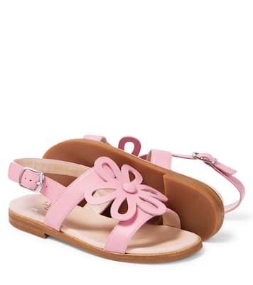 Flower-embellished leather sandals | Il Gufo