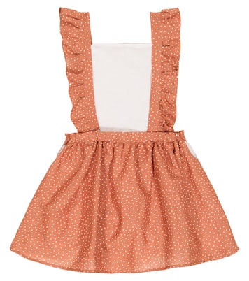 Hebe polka dot linen and cotton pinafore skirt | La Coqueta
