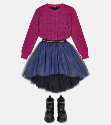 Logo tulle skirt | Balmain Kids