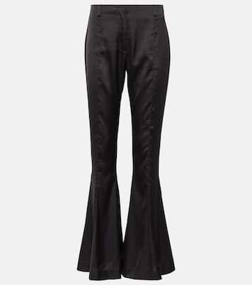 Pantalon évasé Pippen à taille haute en satin | Acne Studios