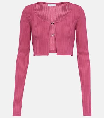 Cropped-Cardigan Logo aus Rippstrick | Blumarine
