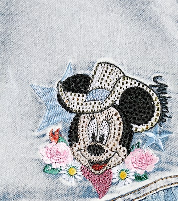 Embroidered frayed denim skirt | Monnalisa