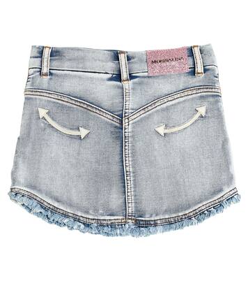 Embroidered frayed denim skirt | Monnalisa