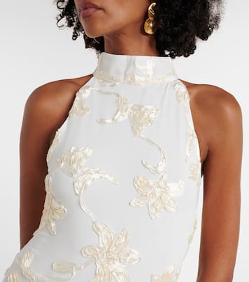 Novia - vestido largo con aplique floral | Rotate