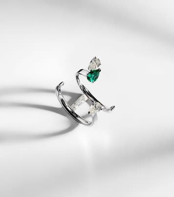 Bague Serti Sur Vide en or blanc 18 ct, diamants et émeraude | Repossi