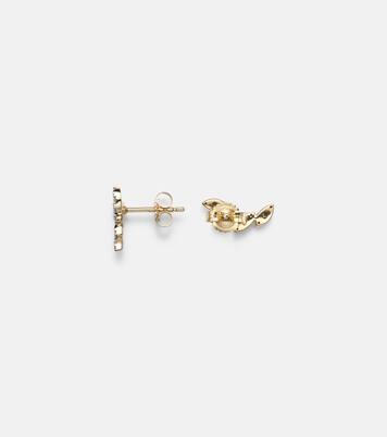 Boucles d'oreilles Muse Tiara en or 10 ct et diamants | Stone and Strand