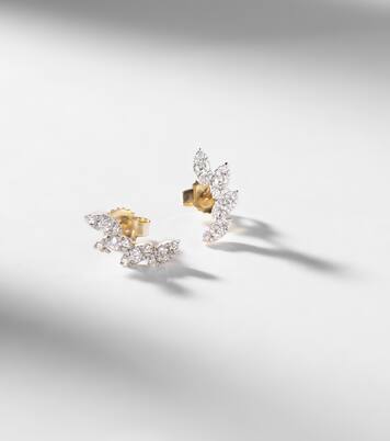 Boucles d'oreilles Muse Tiara en or 10 ct et diamants | Stone and Strand