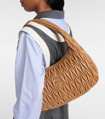 Wander Medium matelassé leather shoulder bag | Miu Miu