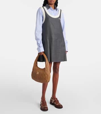 Wander Medium matelassé leather shoulder bag | Miu Miu