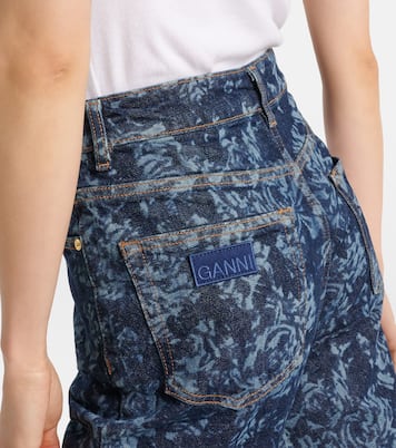Bedruckte High-Rise Flared Jeans | Ganni