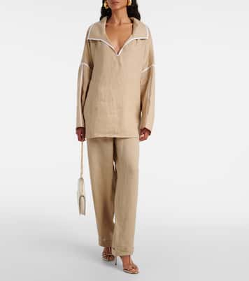 Pantalon ample en lin | Tory Burch