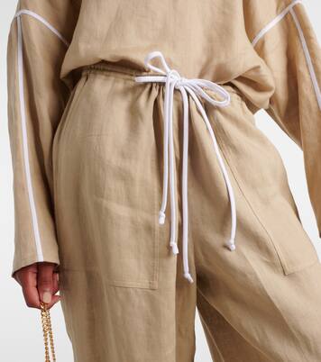 Pantalon ample en lin | Tory Burch