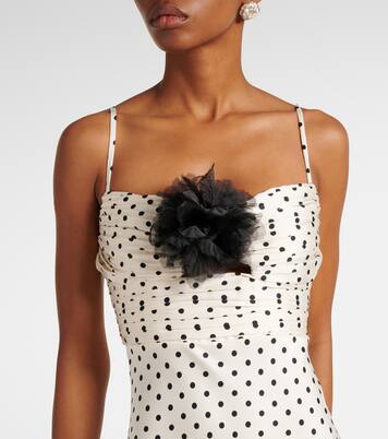 Robe longue en satin à pois | Self-Portrait