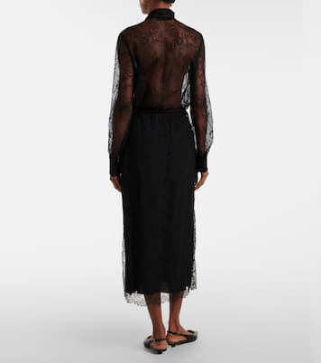 Floral lace midi skirt | Valentino