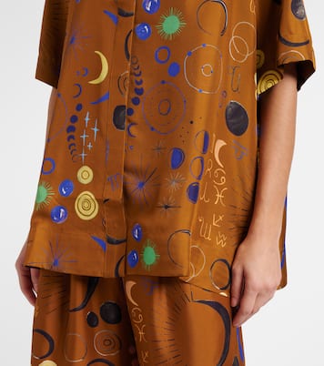 Bedrucktes Hemd Montauk aus Seiden-Twill | Asceno