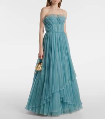 Marinel plissé tulle gown | Costarellos