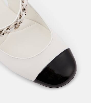 Escarpins slingback en cuir verni | Miu Miu