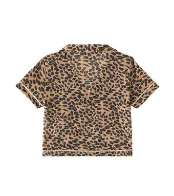 Lumière leopard-print lamé polo shirt | Oséree Kids