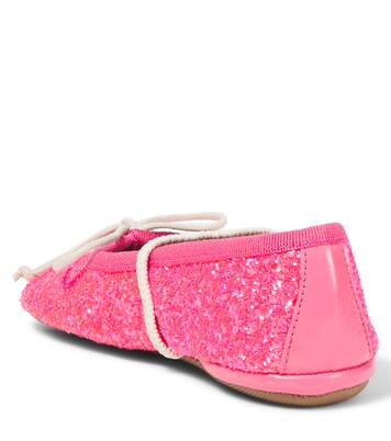 Bow-detail glitter ballet flats | PèPè