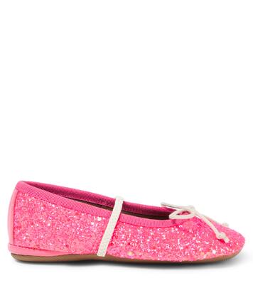 Bow-detail glitter ballet flats | PèPè