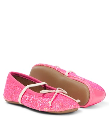 Bow-detail glitter ballet flats | PèPè
