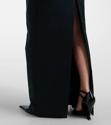 Bustier-Robe aus Satin mit Häkelstrick | Magda Butrym