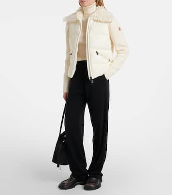 Down-paneled virgin wool cardigan | Moncler Grenoble