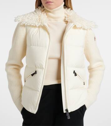 Down-paneled virgin wool cardigan | Moncler Grenoble