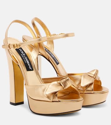 Metallic leather platform sandal | Dolce&Gabbana