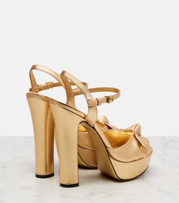 Metallic leather platform sandal | Dolce&Gabbana