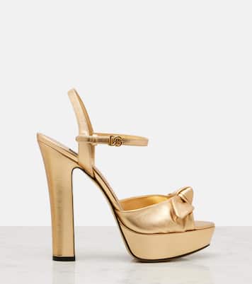 Metallic leather platform sandal | Dolce&Gabbana