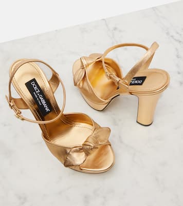 Metallic leather platform sandal | Dolce&Gabbana