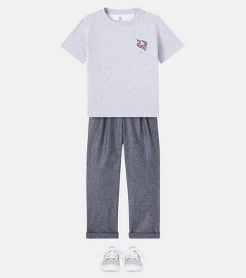 Virgin wool straight pants | Brunello Cucinelli Kids