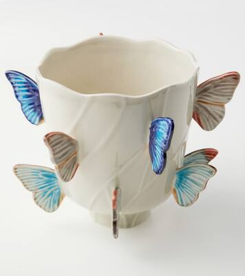 Cloudy Butterflies Small vase by Claudia Schiffer | Bordallo Pinheiro