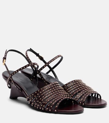 Drew 35 studded leather wedge sandals | Khaite