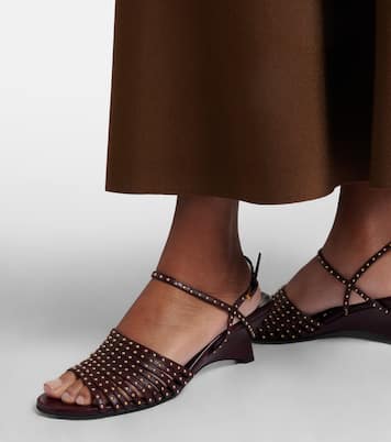 Drew 35 studded leather wedge sandals | Khaite